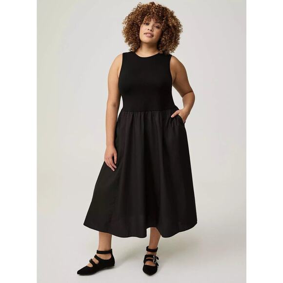 Torrid A-Line Midi Dress Black 4X NWT - Picture 1 of 6